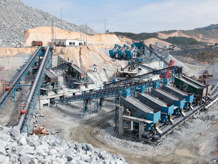Calcite mining and processing plant